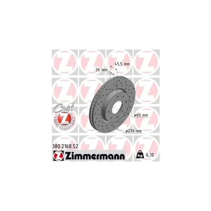 1 Zimmermann Sportbremsscheibe 380.2168.52 Mitsubishi Galant Lancer