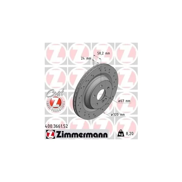 1 Zimmermann Sportbremsscheibe 400.3661.52 Mercedes S-Klasse