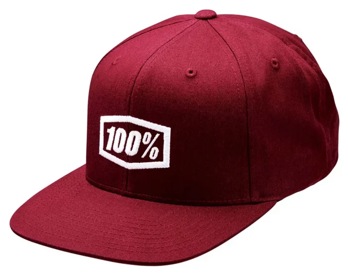 100% Icon AJ Fit Snapback Hat | burgundy