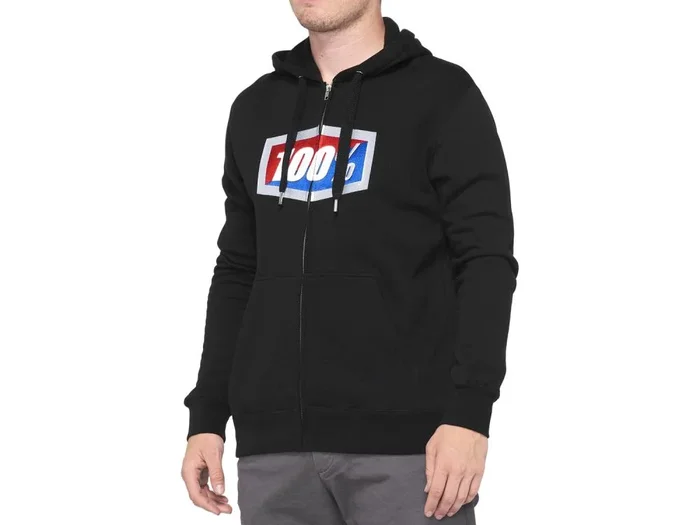 100% Official full-zip Hoodie, black, M