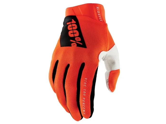 100% Ridefit Gloves fluo orange S