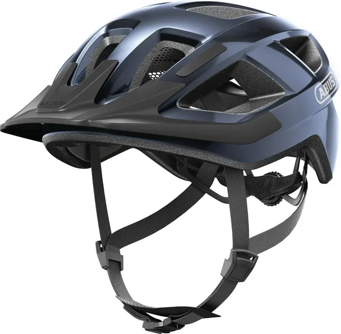 ABUS Aduro 2.0 Urban Fahrradhelm Unisex 58-62 cm midnight blue/schwarz, LED-Rücklicht, In-Mold, 14 Belüftungen
