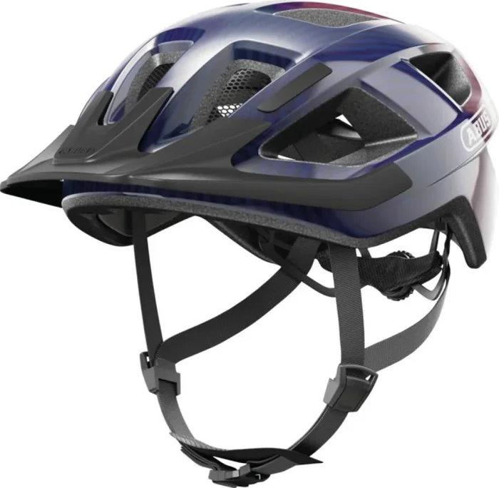 ABUS Fahrradhelm Aduro 3.0 M (52-58 cm) purple waves  sportlicher City-Helm mit In-Mold-Bauweise, optimaler Belüftung und optionalem LED-Licht