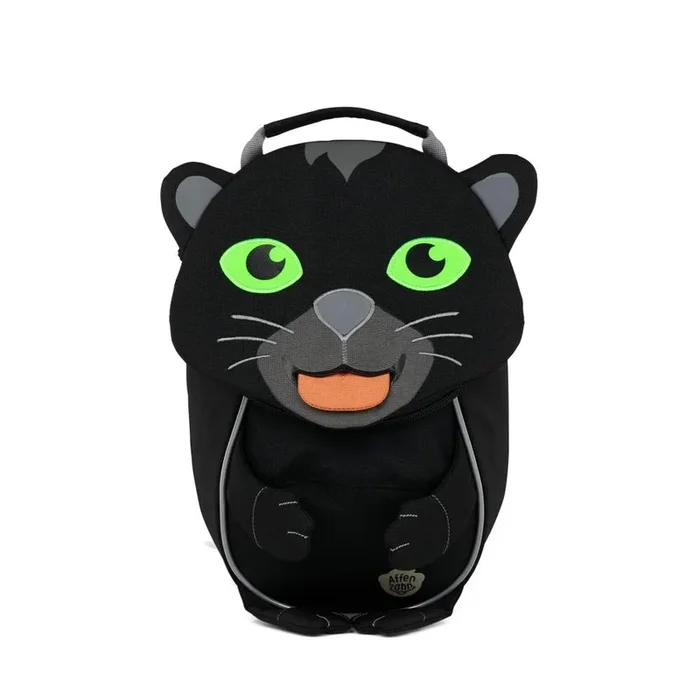​Affenzahn Kinderrucksack Kleiner Freund Panther, 4 Liter, 250g, 17x11x25cm, recyceltes PET, höhenverstellbarer Brustgurt, Reflektoren, Stickereien