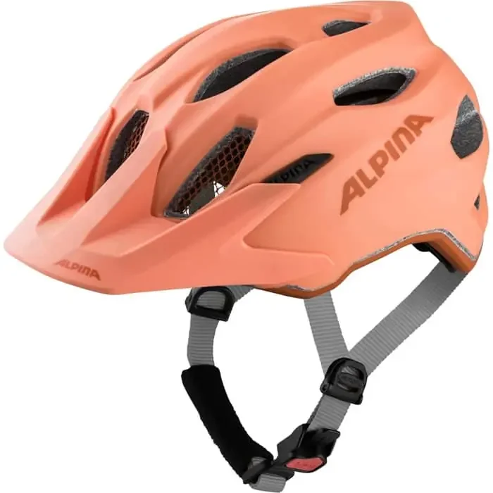 Alpina Carapax JR. Flash Kinder Fahrradhelm mit Licht peach matt 51-56 cm