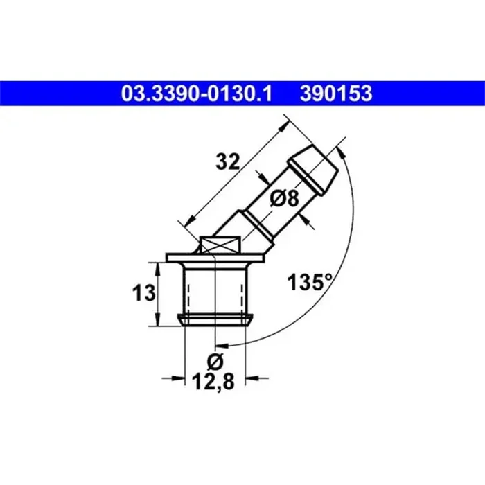 ATE Anschlußstutzen Schlauchleitung 03.3390-0130.1