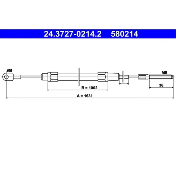 ATE Handbremsseil hinten Länge 1631 BMW 3er E36 + Cabrio Kombi