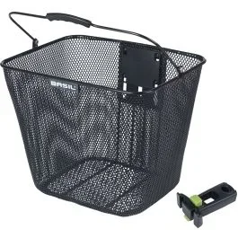 Basil Bilbao Fahrradkorb mit KF-Befestigung, inklusive Lenkerhalterung, 26 x 22 x 27 cm – schwarz
