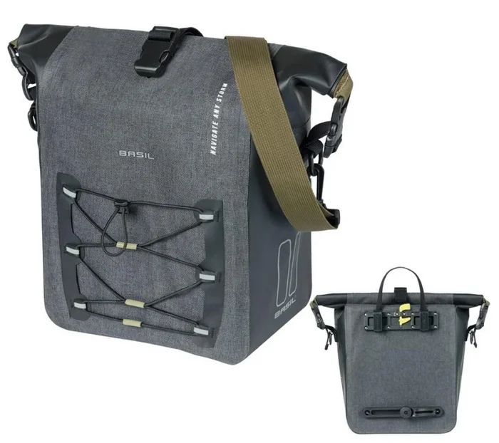 Basil Einzelpacktasche Navigator Storm M schwarz 34x28x17cm12 bis 15l Hook-On