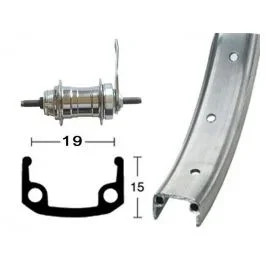Bike Parts Hinterlaufrad 18″ (355-19RB-Nabe 20L | silber)