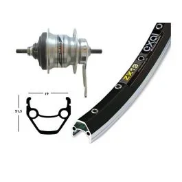 Bike Parts Hinterlaufrad (28″ | 1,75″ | RB-Nabe | Shimano 7-Gang | silber)