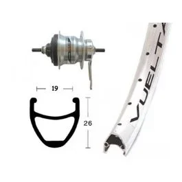 Bike-Parts Hinterrad (28″ | 1.75″ | RB Shimano 7G | 36 Loch | Airline 1)