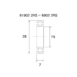 Black Bearing B3 Lager (15x28x7mm)