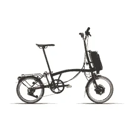 Brompton P-Line Electric Explore 12-speed – Typ H – 16 Zoll 300Wh 12K Faltrad – Midnight Black Metallic