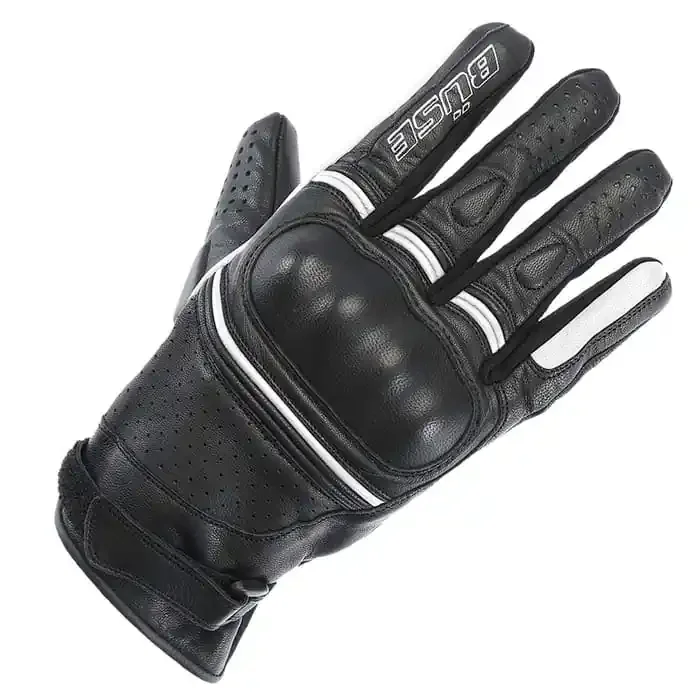Büse Main Motorradhandschuhe Leder schwarz-weiß 8