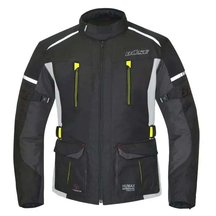 Büse Rider Motorradjacke schwarz-neongelb 5XL