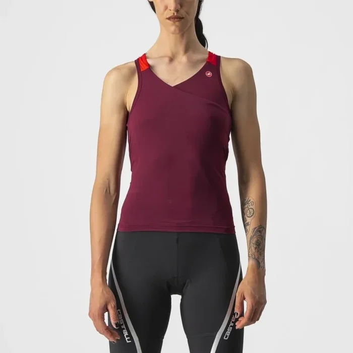 Canoe Castelli Donna Solaris Top – Bordeaux/Red