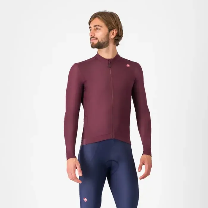 Castelli Espresso Thermal Radtrikot langarm Herren bordeaux XL