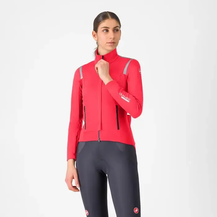 Castelli Perfetto RoS 3 warme Windjacke Damen hibiscus-schwarz M