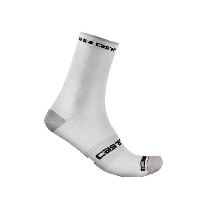 Castelli Rosso Corsa Pro 15 Fahrrad Socken weiß S/M (36-39)