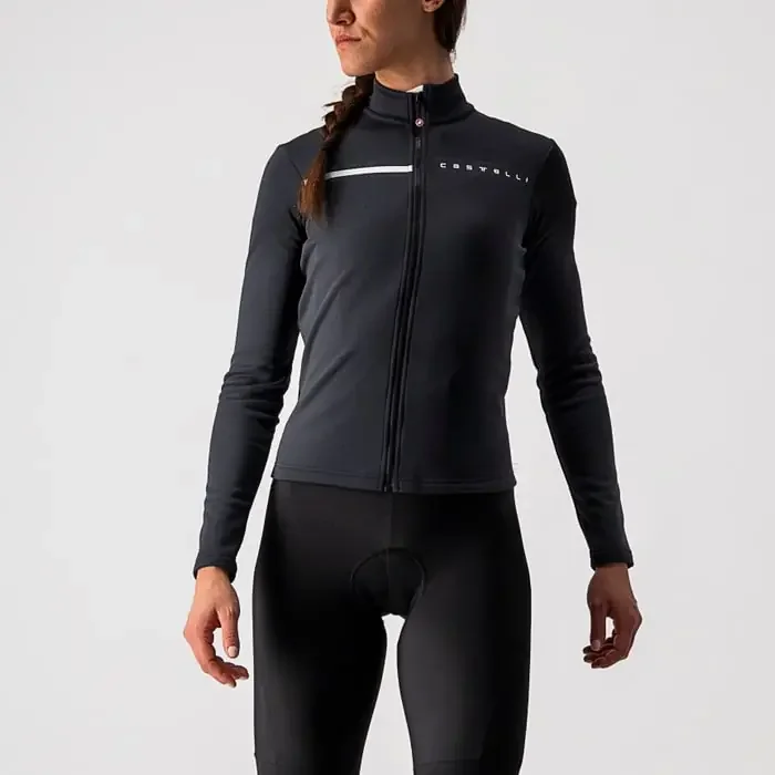 Castelli Sinergia 2 Radtrikot langarm Damen light black M