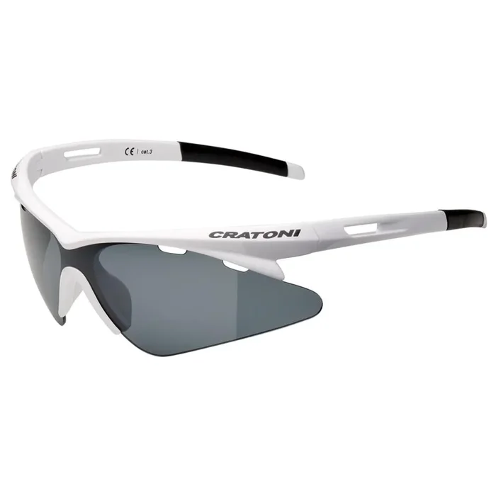 Cratoni Sportbrille Futuro polarized white glossy – smoke w/o mirror Größe UNI