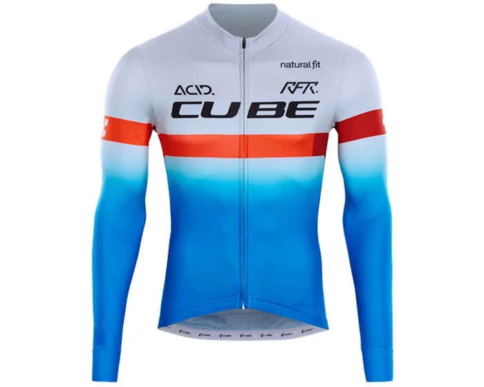 Cube Teamline Trikot langarm | blue n red n grey