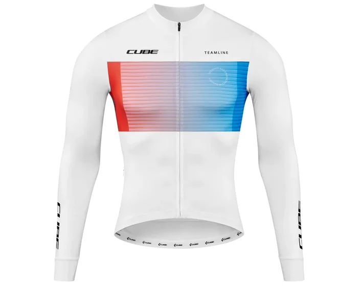 Cube Teamline Trikot langarm | white´n´blue´n´red
