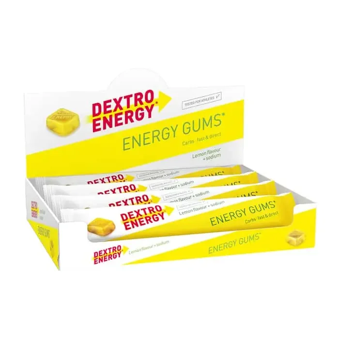 Dextro Energy* Gums Fruchtgummi Box (15 x 45 g) Lemon + Natrium