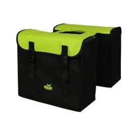 Doppelpacktasche Greenlands 34 Liter 37 x 33 x 14cm (2x) – Schwarz/Lime Grün