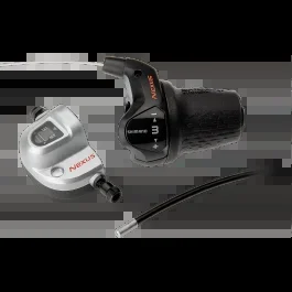 Drehgriffschalter 3 fach Shimano Nexus SL-3S42E mit Kabeln und Klickbox – Schwarz (Werkstattverpackung)