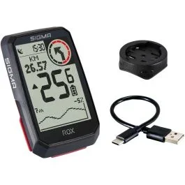 Fahrradcomputer GPS Sigma ROX 4.0 mit Standard-Lenkerhalterung – Schwarz