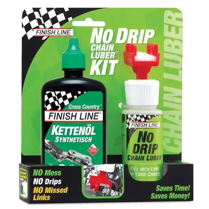 Finish Line No Drip Chain Luber Combo mit Cross Country Kettenöl (120 ml)