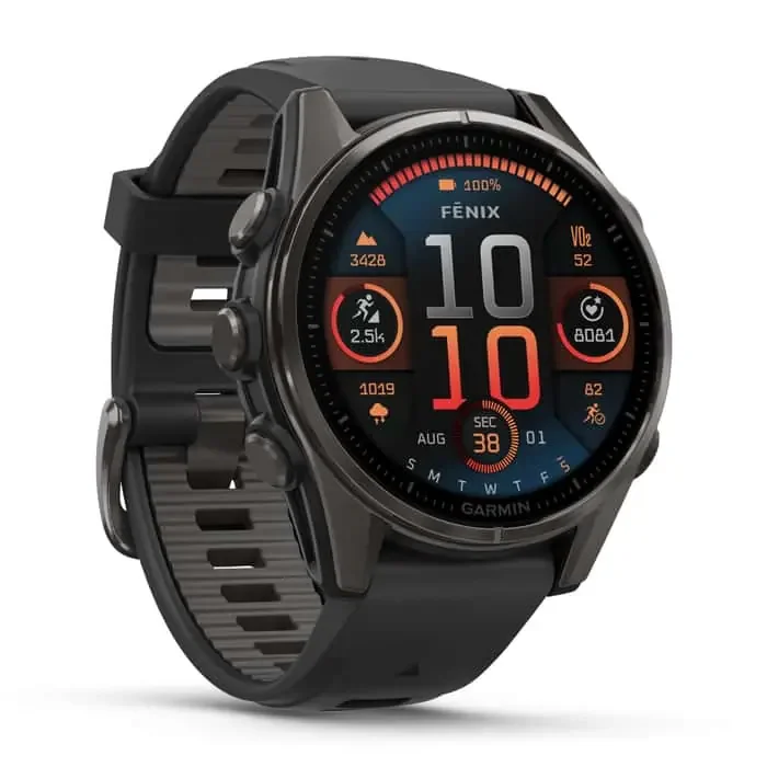 Garmin Fenix 8 AMOLED Smartwatch GPS schwarz-titan-carbongrau 43 mm