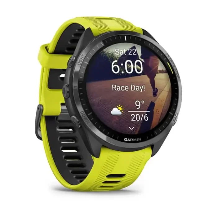 Garmin Forerunner 965 GPS Triathlon Multisportuhr Schwarz / Zitronengelb