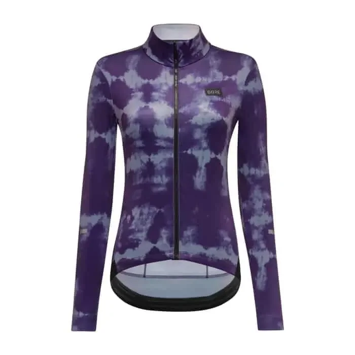 Gore Progress Thermo FZ Radtrikot langarm Damen lila–grau L/42