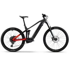 Haibike AllMtn 4 | E-MTB Fully | 29″ | 800Wh Bosch CX | silber / rot / schwarz
