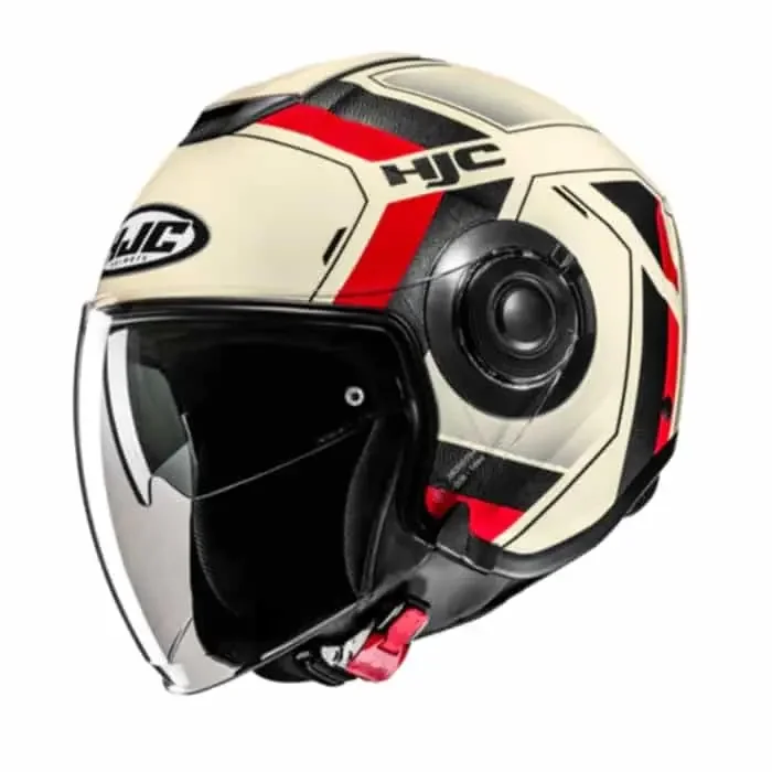 HJC i40 Velu Jethelm beige-schwarz-rot L