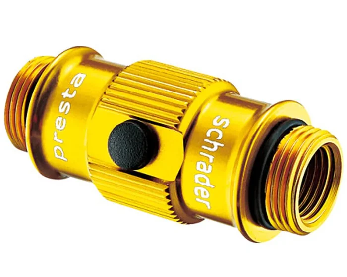 Lezyne ABS Flip Thread Chuck Ventil für Swivel und Micro Floor Standpumpen | gold