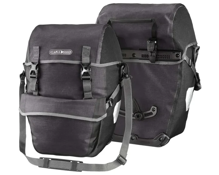 Ortlieb Bike-Packer Plus QL2.1 – 2x 21 Liter wasserdichte Gepäckträgertaschen (Paar) | granite-black