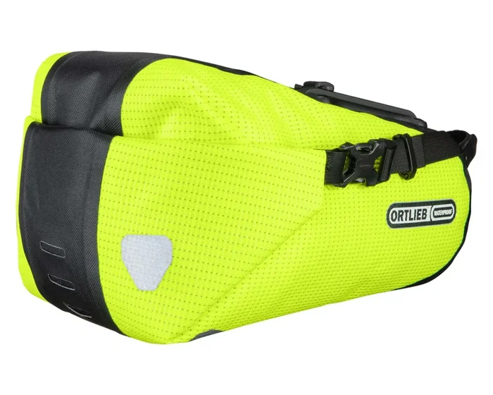 Ortlieb Saddle-Bag High-Vis – 4.1 liter wasserdichte Satteltasche | neon yellow-black reflex
