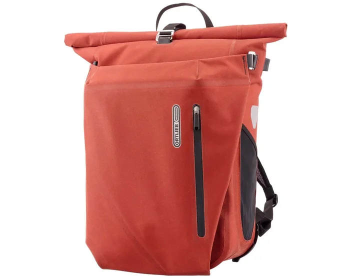 Ortlieb Vario Plus QL2.2 – 26 Liter wasserdichte Rucksack-Fahrradtasche Hybrid | dark chili