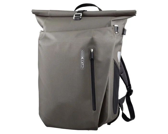 Ortlieb Vario QL2.1 – 26 Liter wasserdichte Rucksack-Fahrradtasche Hybrid | dark sand