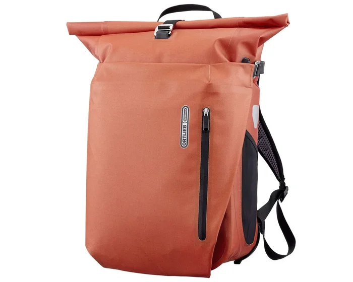 Ortlieb Vario QL3.1 – 26 Liter wasserdichte Rucksack-Fahrradtasche mit Rastknöpfen | rooibos