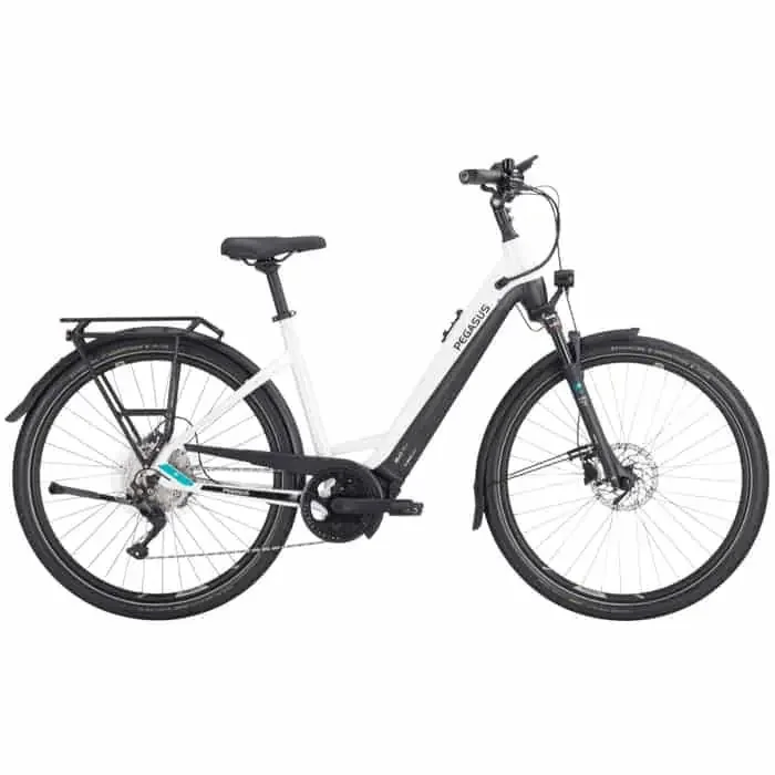 Pegasus Premio EVO 10 Lite 625 E-Bike Trekking Tiefeinsteiger 28″ weiß 55 cm