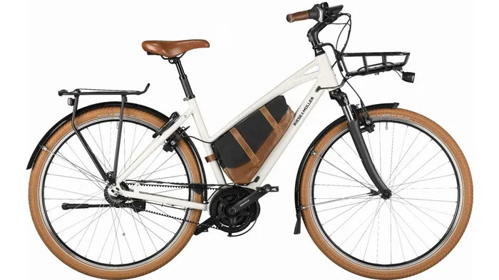 Riese & Müller Cruiser2 Mixte silent, 545 Wh E-Bike Trapez 28″ Frontgepäckträger, 545 Wh, RX, cream TB 50 cm