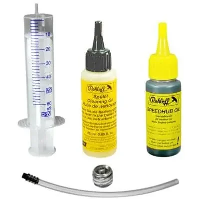 Rohloff Ölwechsel-Set Spülöl + Ganzjahresöl + Ölablassschraube + Einwegspritze + Öleinfüllschlauch (100 ml)