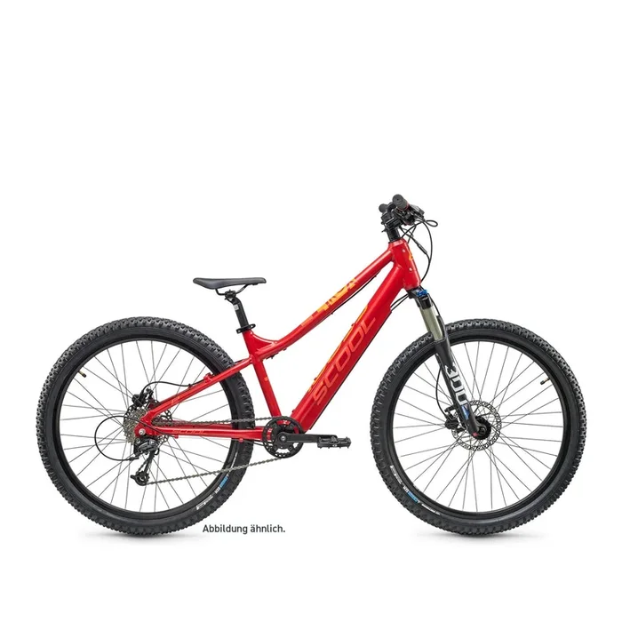 S’COOL Junior Bikes E-Kinderfahrrad | e-troX race 24 Zoll 9-Gang Red/Orange