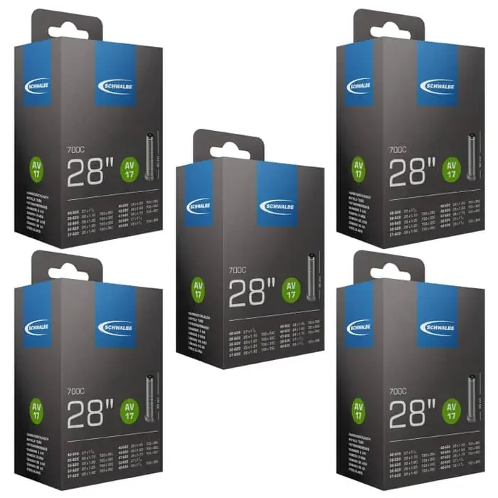Schwalbe AV 17 Fahrradschlauch (28″) 5er-Set