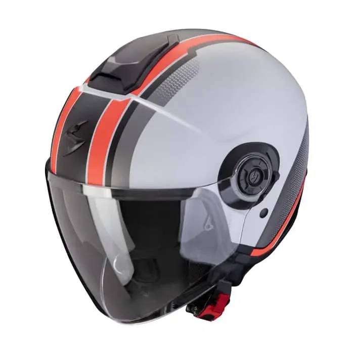 Scorpion Exo City Vel Jet Helm grau-rot-schwarz-matt XS